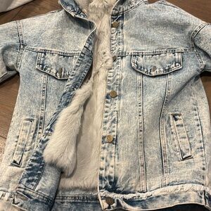 2 in 1 Jean fur jacket